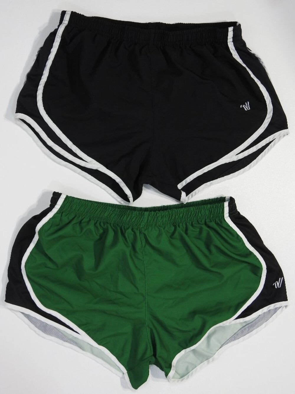 Varsity Spirt 2 Prs of Womens Shorts Black and Green